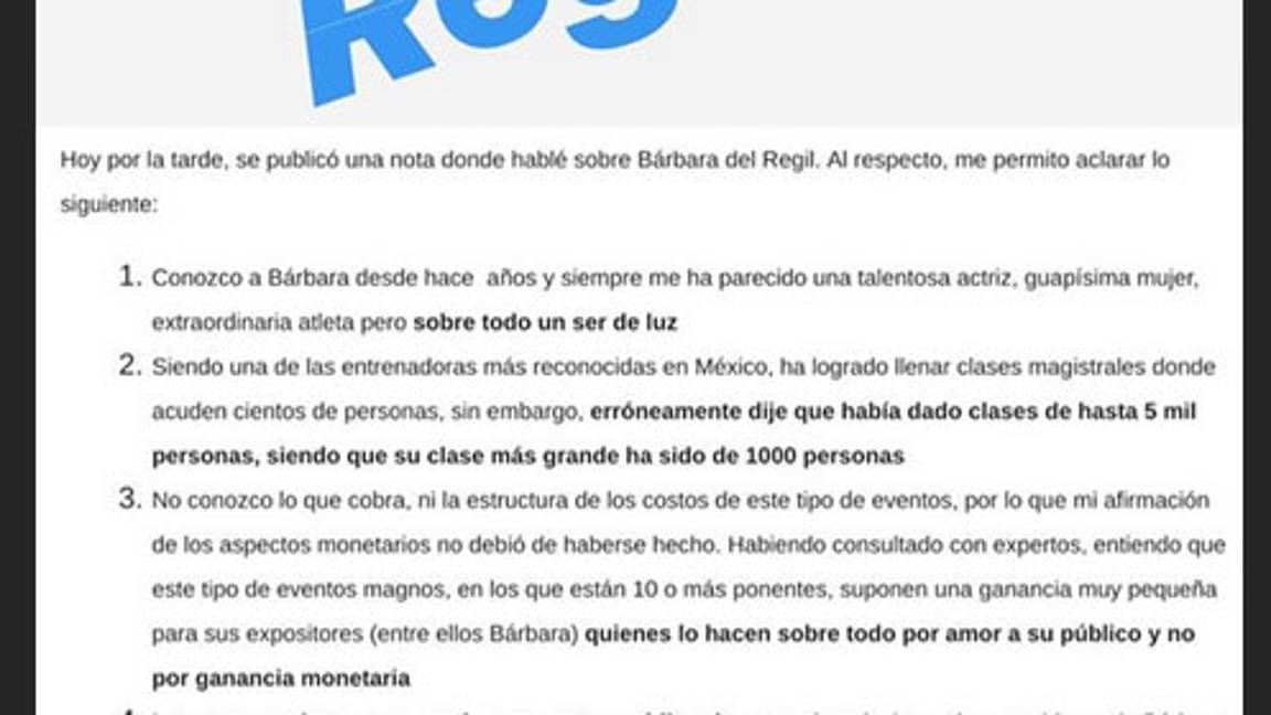 $!Shanik Berman pide disculpas a Bárbara del Regil; 'no conozco lo que cobra por esos eventos'
