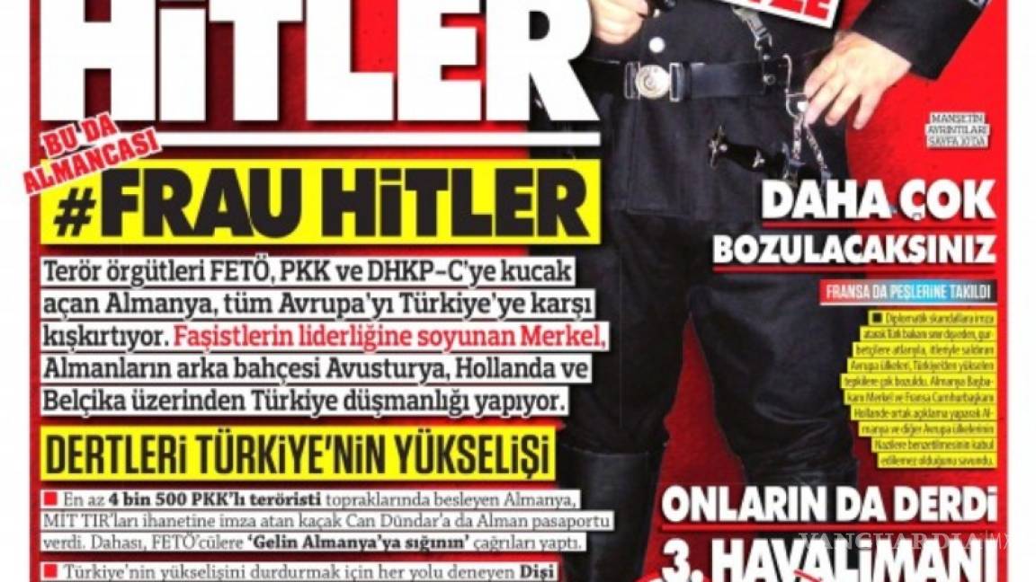 Caricaturiza periódico turco a Merkel como un &quot;Hitler femenino&quot;