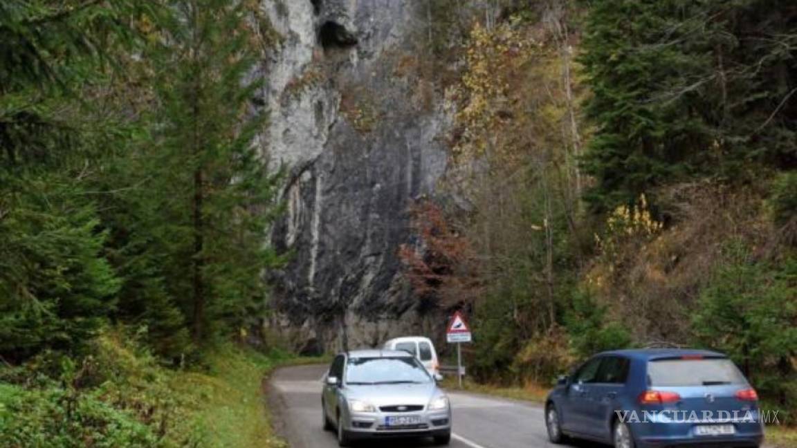 $!Insólita señal de tráfico advierte a conductores en Bosnia del vuelo de murciélagos