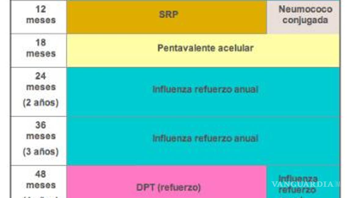 $!La Secretaría de Salud federal sugiere cumplir con este esquema de vacunación en los más pequeños.