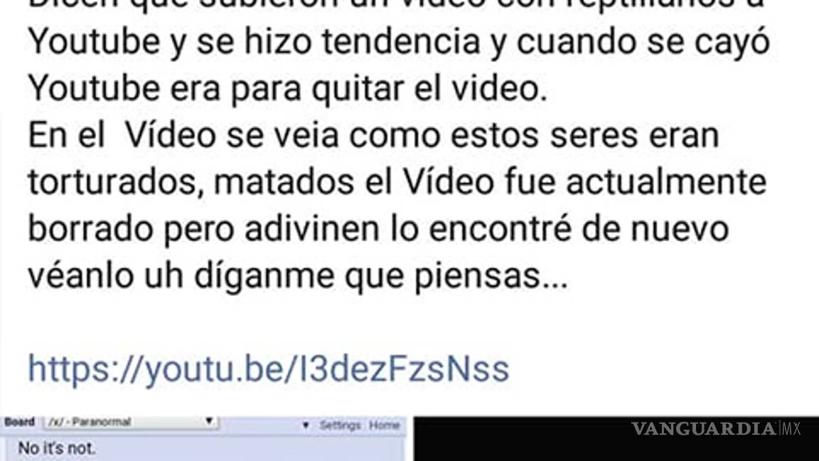 $!YouTube se cayó por videos que revelan existencia de 'reptilianos', aseguran