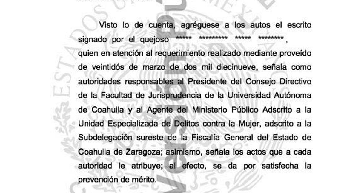 $!#MeTooSaltillo le dictan medida cautelar a estudiante de Jurisprudencia de la UAdeC por acoso; juzgado ‘batea’ amparo solicitado