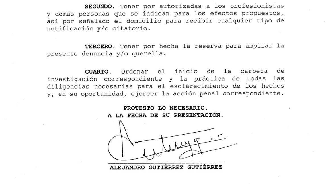 $!Alejandro Gutiérrez presenta denuncia contra Gobierno de Chihuahua por privación ilegal de la libertad
