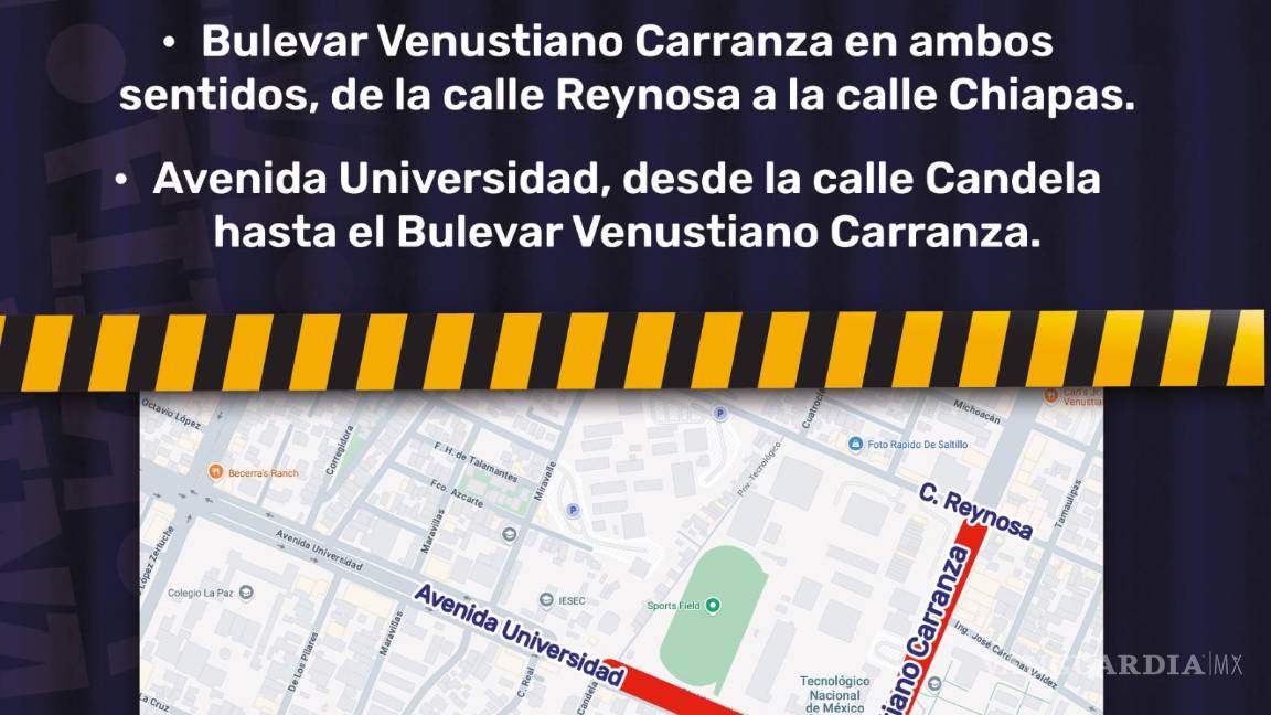$!Habrá cierres viales por concierto ‘Saltillo Electrónico’ este sábado; use vías alternas