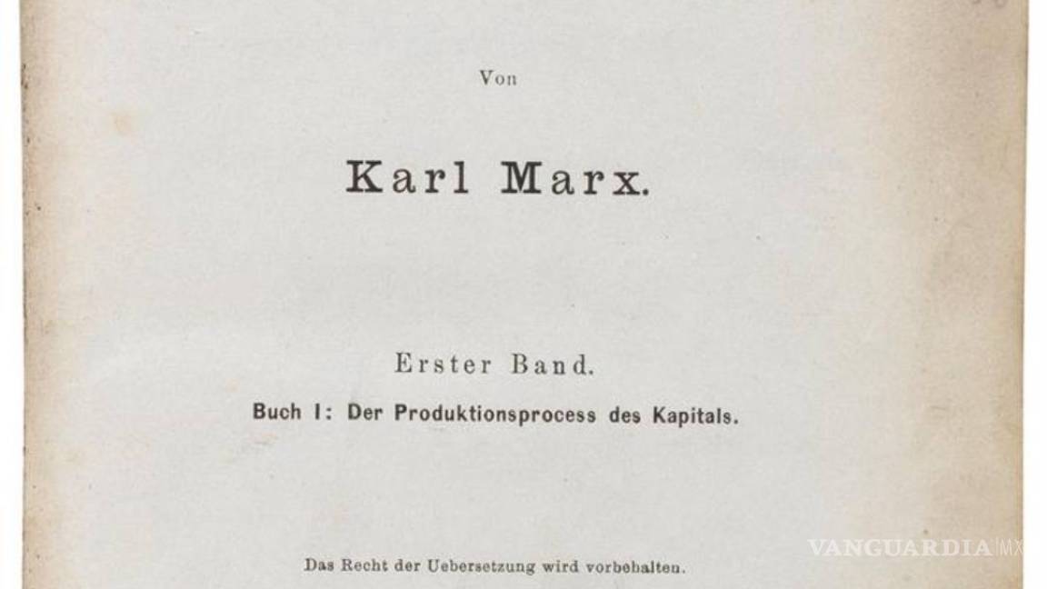 Subastan una primera edición de &quot;El capital&quot;, de Marx