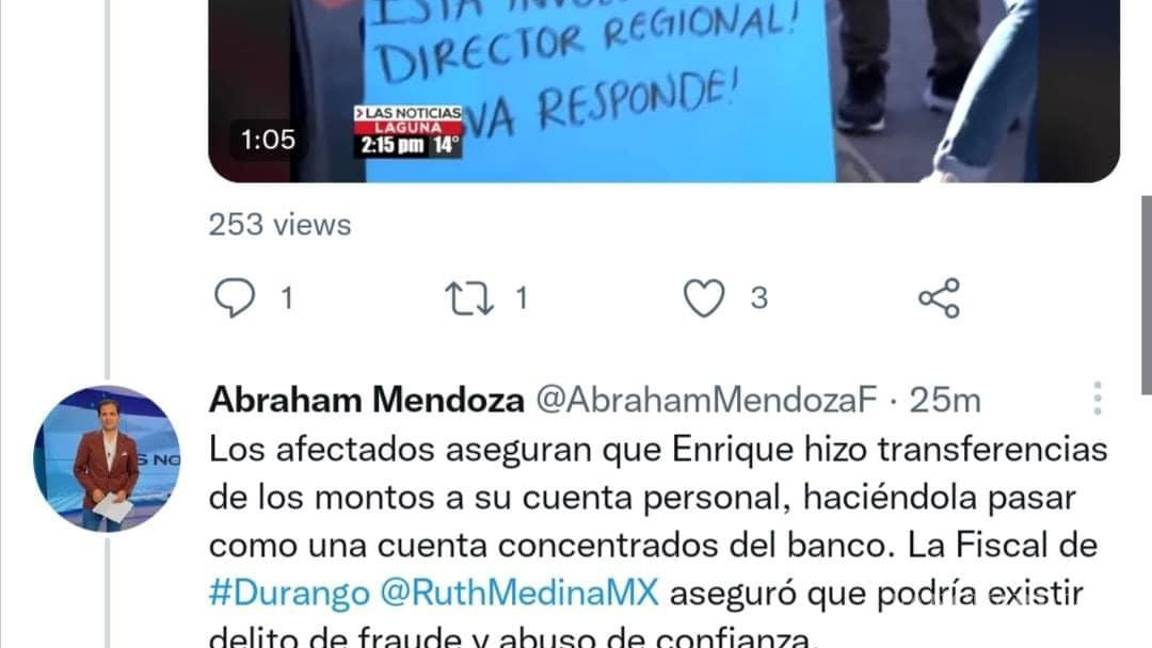 $!Víctimas de estafador se manifestaron afuera de la sucursal donde trabajaba Enrique para exigir justicia a las autoridades y al propio banco BBVA