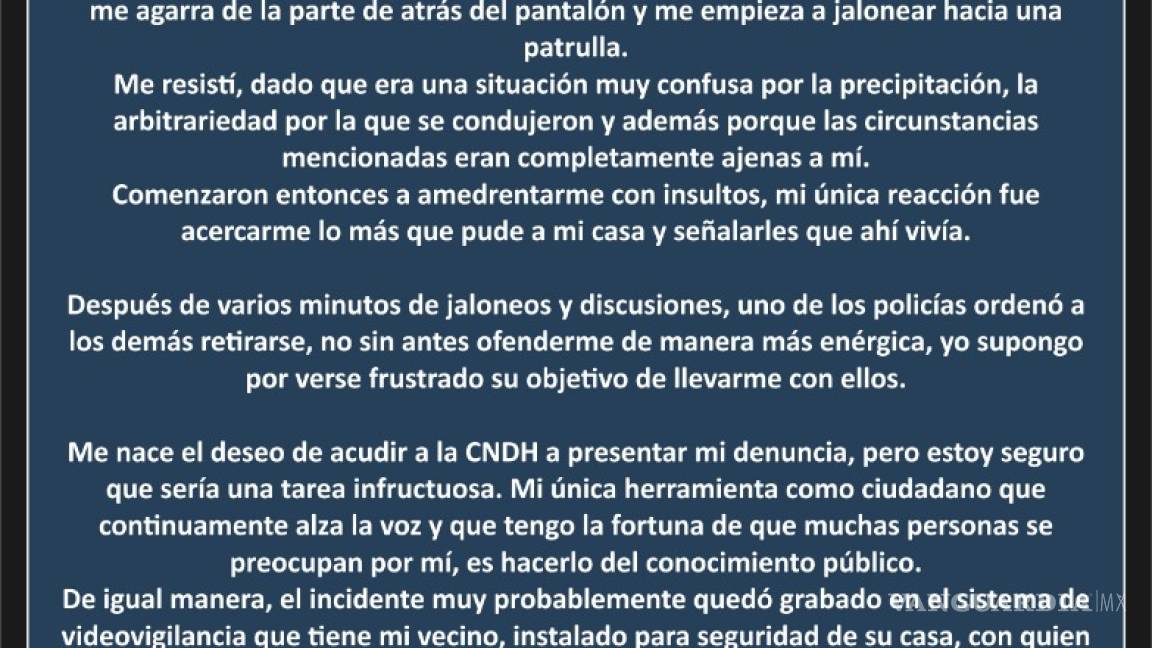 Denuncia @Tumbaburross acoso policiaco, luego de ser señalado por AMLO de orquestar bots