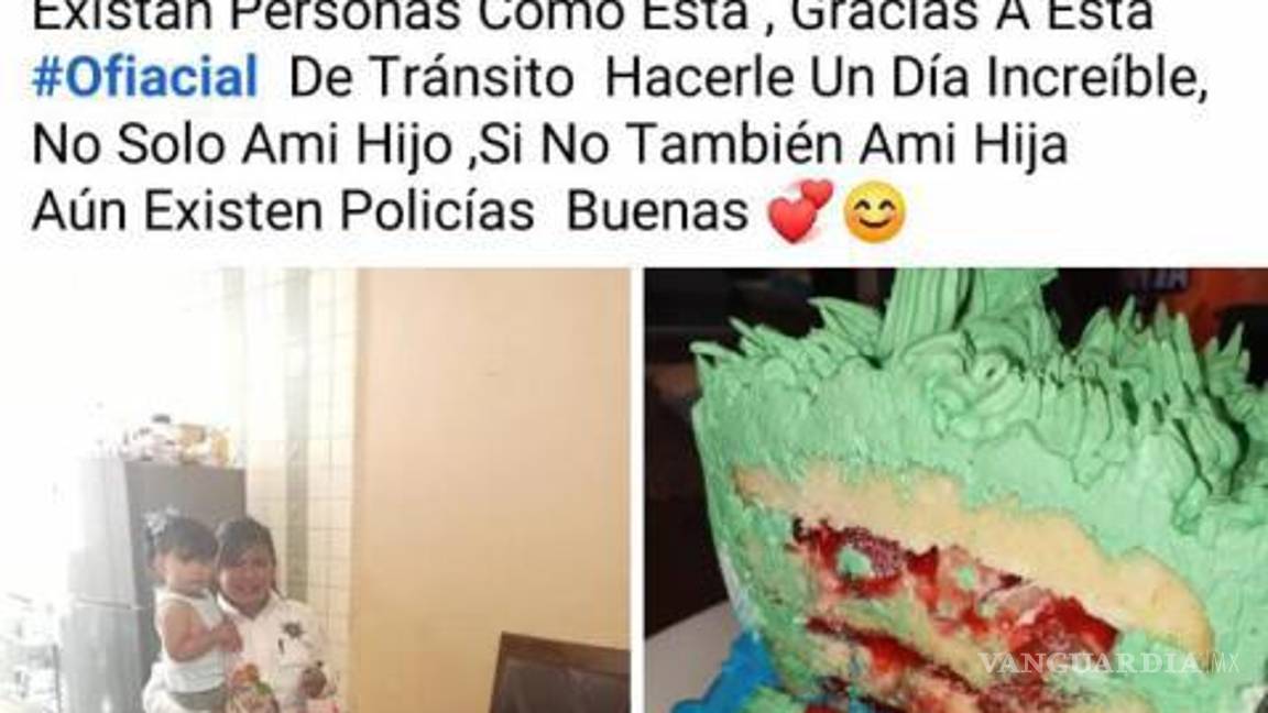 $!La joven madre publicó en su cuenta el buen detalle de los policías.