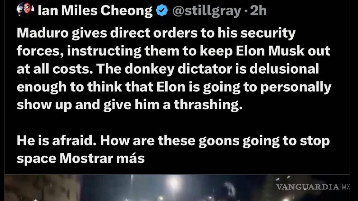 $!Maduro pidiéndoles a sus mercenarios que no dejen a Elon Musk acercársele. El miedo no anda en burro.