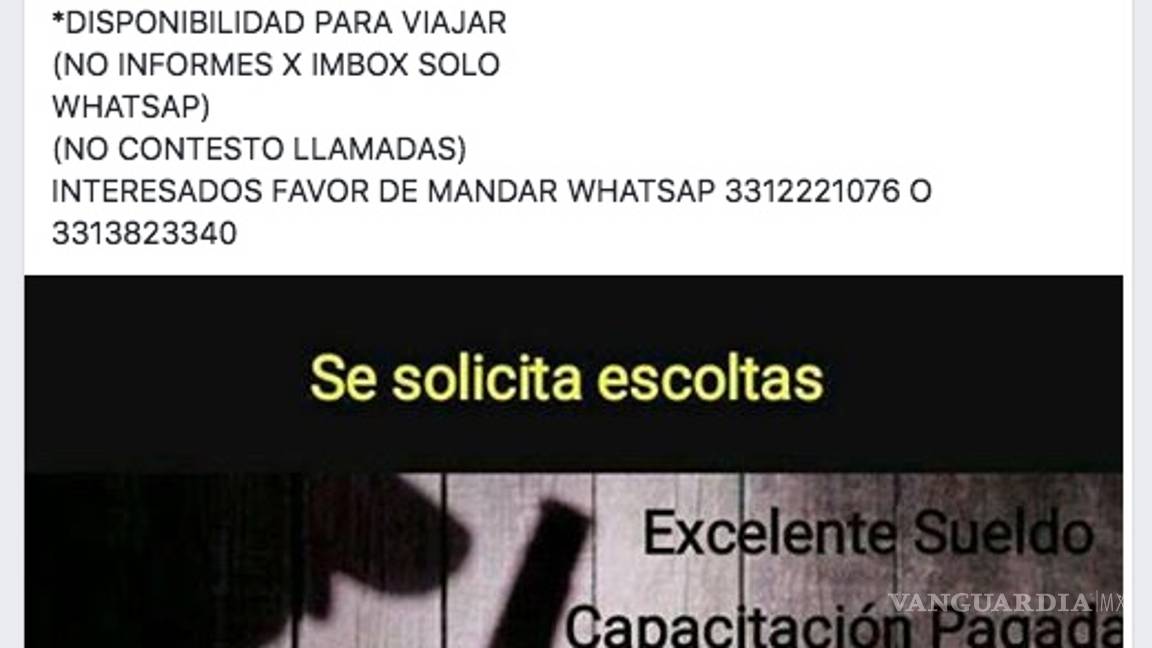 $!Así es como el Cártel Jalisco Nueva Generación recluta "escoltas" a través de Facebook y WhatsApp