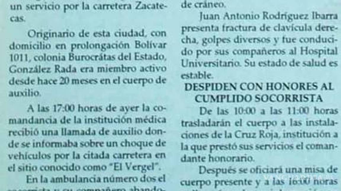 $!El 31 de diciembre de 1993 así apareció la nota del fallecimiento de Enrique González en este medio.
