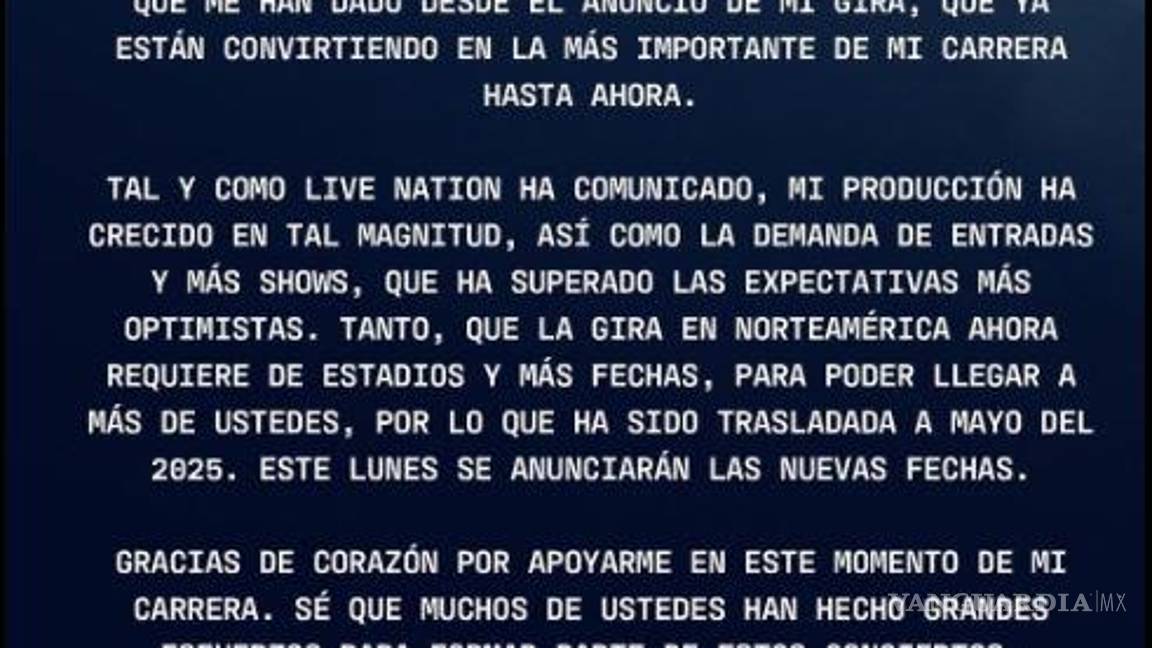 $!¡Malas noticias! Cancela Shakira gira... en EU, pospone fechas y arranque para mayo de 2025