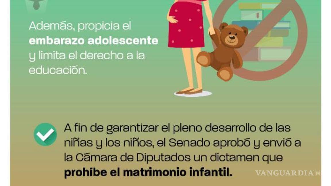 $!Senado avala prohibir el matrimonio infantil