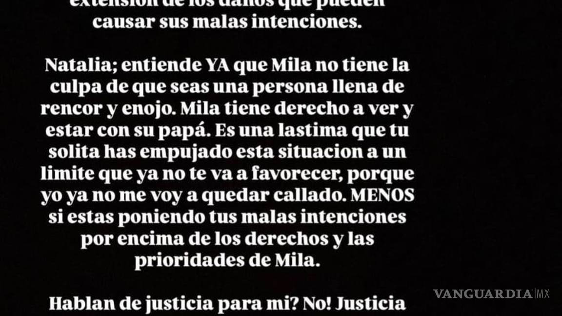 $!Natalia Subtil no ha emitido una respuesta pública a las declaraciones recientes de su expareja.