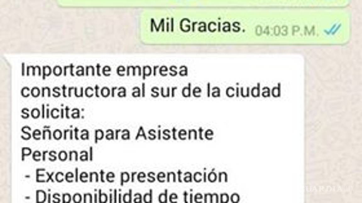 $!Empresa de Monterrey solicita asistente personal para contacto 'íntimo' y muchacha lo denuncia en redes