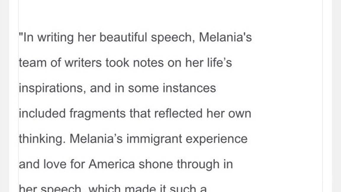 $!La extraña 'aclaración' del plagio de Melania Trump a Michelle Obama