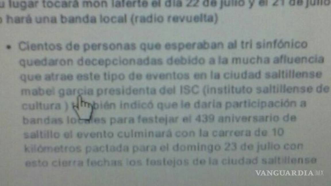 $!Falsa nota de cancelación de El Tri en Saltillo
