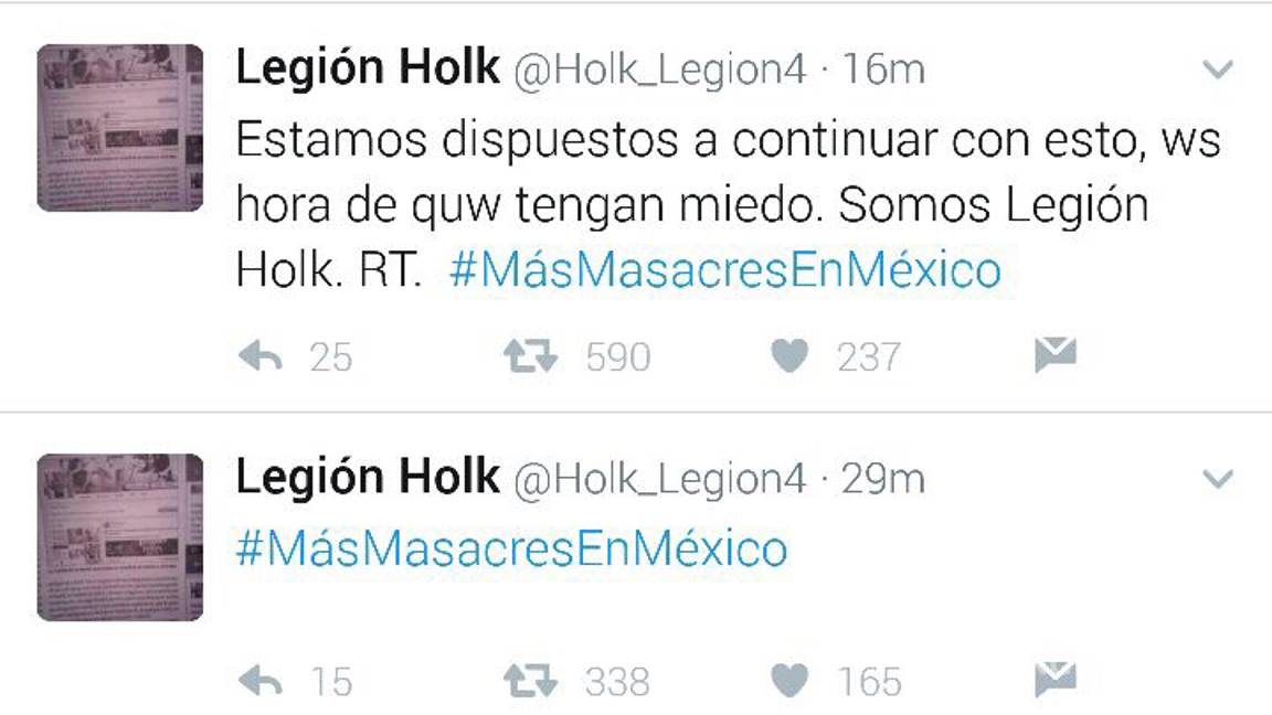 $!Usuarios de redes sociales celebran ataque en Nuevo León usando el hashtag 'MasMasacresEnMexico'