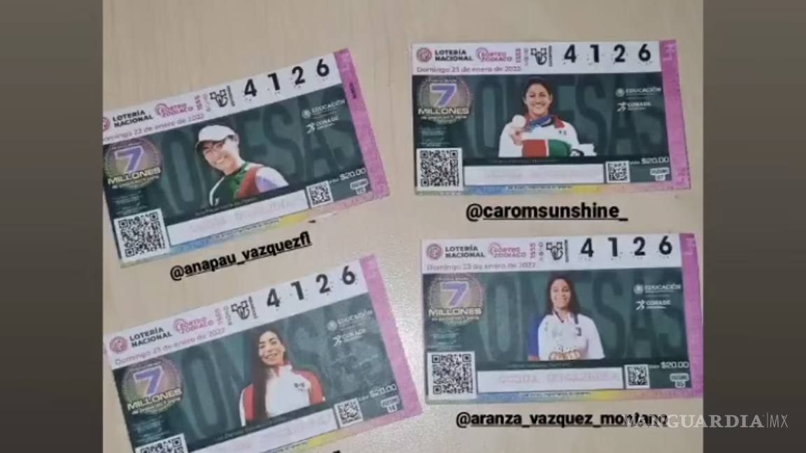 $!¡Orgullo de Coahuila! Ana Paula Vázquez, arquera olímpica, aparece en “cachito” de Lotería Nacional