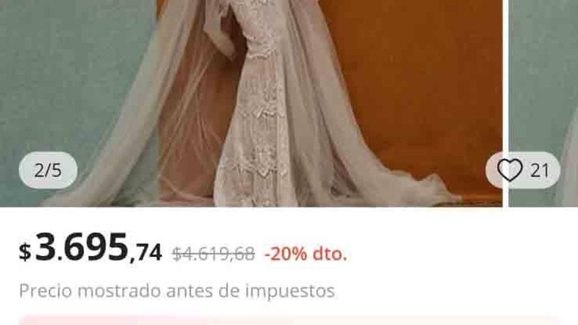 $!Vestido de novia de Ángela Aguilar es encontrado en AliExpress por este módico precio