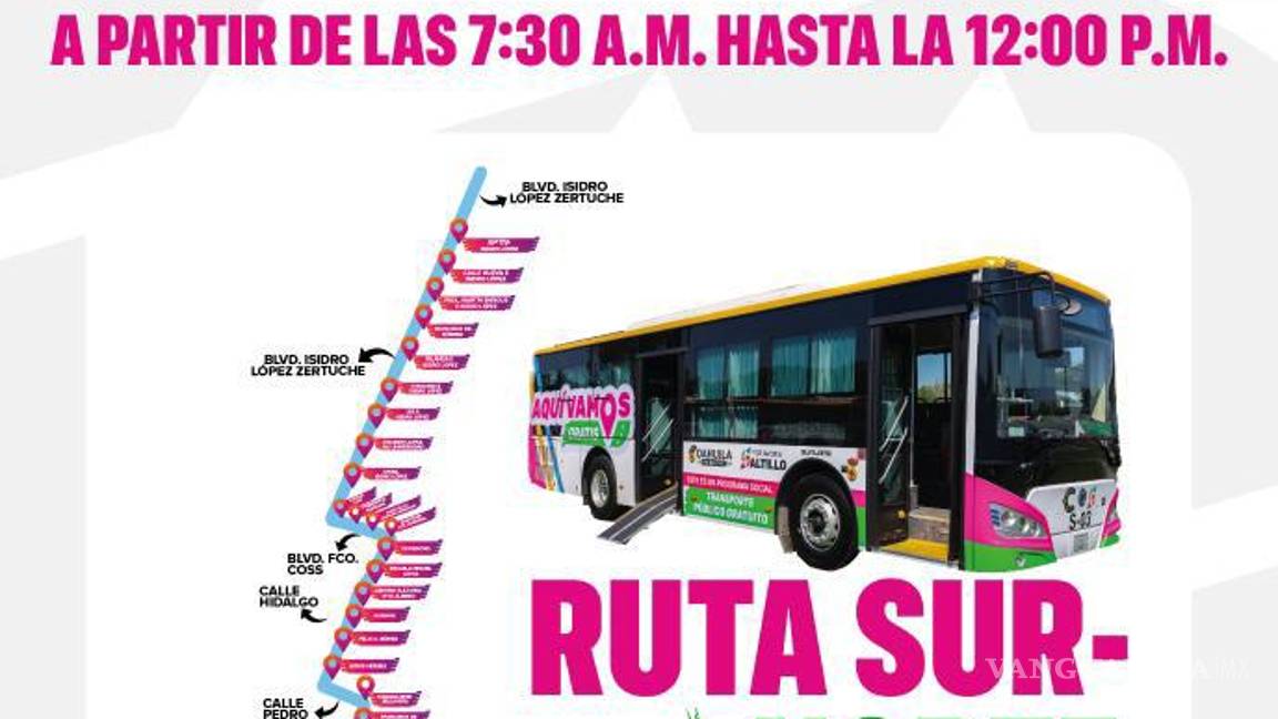 $!Saltillo: así será el ajuste de las rutas troncales gratuitas durante la Ruta Recreativa