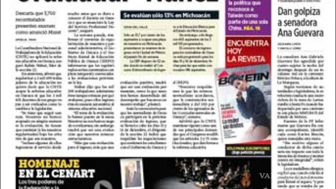 $!Titulares Prensa Nacional 13/12/2016