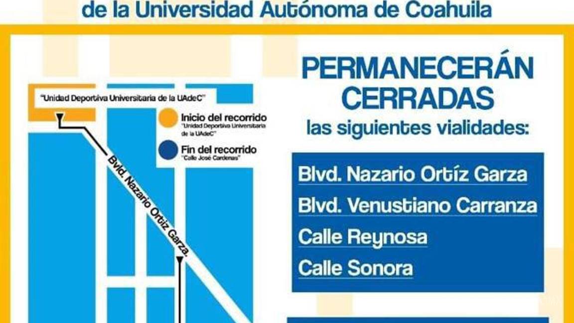 $!Mapa ilustrativo del recorrido del desfile, que abarca desde la Unidad Deportiva hasta el campo de futbol americano del Ateneo Fuente.