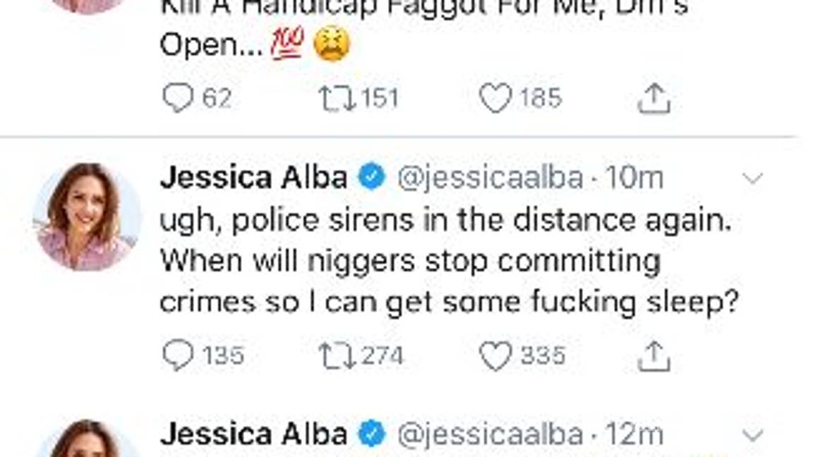 $!Racista que apoya a los nazis hackea el Twitter de Jessica Alba (fotos)