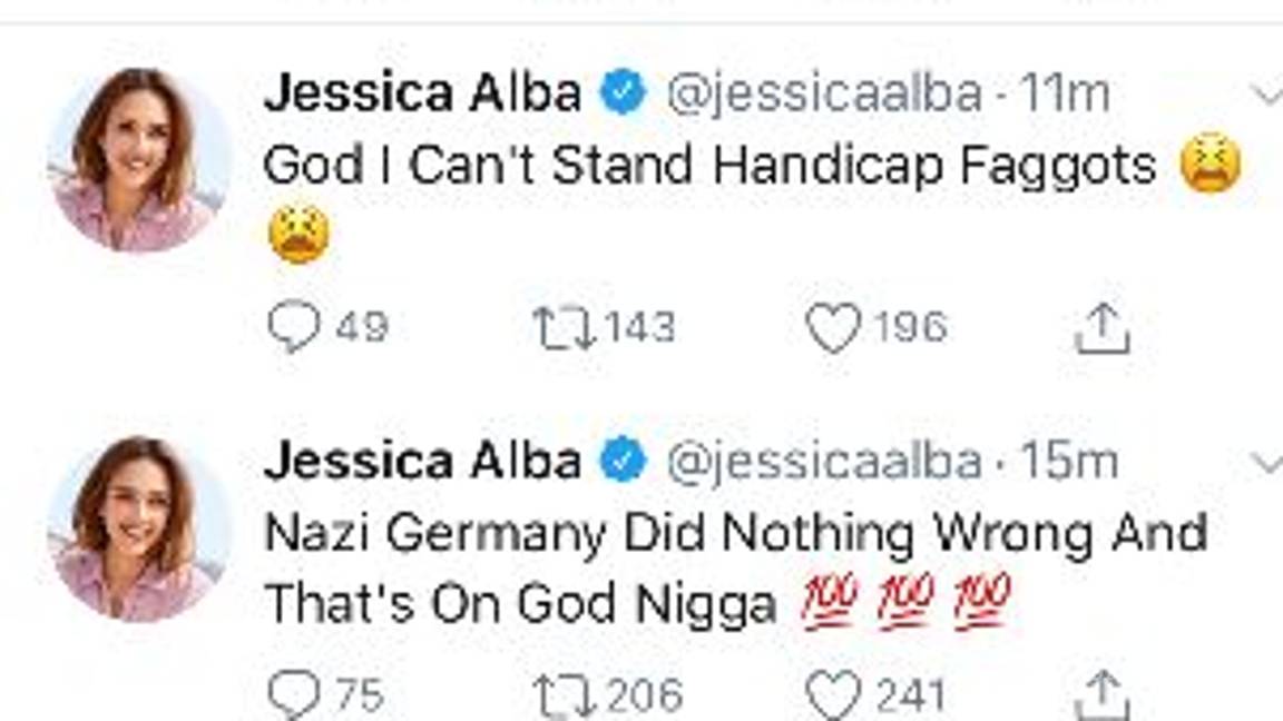 $!Racista que apoya a los nazis hackea el Twitter de Jessica Alba (fotos)