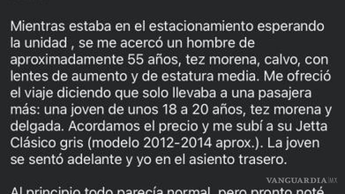 $!El joven dio cuenta de su experiencia en una publicación de Facebook-