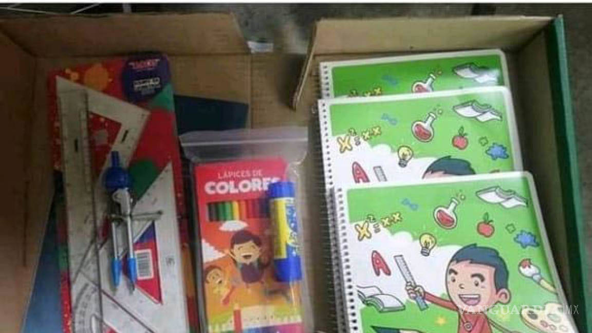 Denuncian venta de paquetes escolares robados de escuela en Monclova