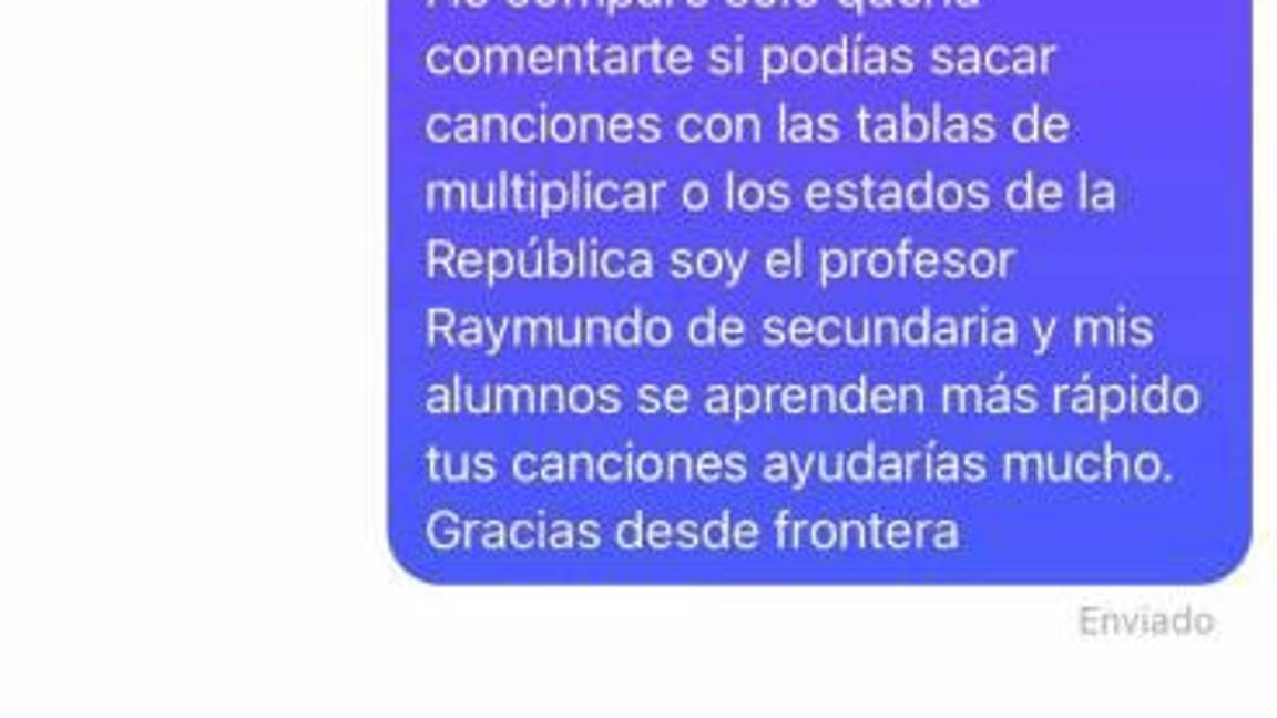 $!“Tuve una reacción, me leyó el mensaje, le dio me encanta y después tuve un mensaje de que pronto se comunicarían conmigo, por lógica creo es el mánager, no creo que sea él ahorita, porque también lo sigo en sus redes sociales y anda de gira en Europa y Estados Unidos”, apuntó el docente.
