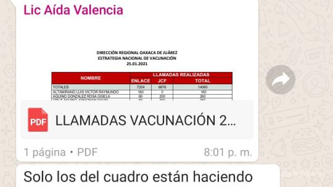 $!Evidencian a subdelegada de Bienestar en Oaxaca ‘apartando’ vacunas para Servidores de la Nación