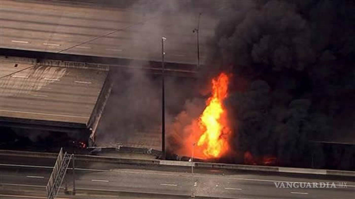 Incendio causa caída de puente en Atlanta