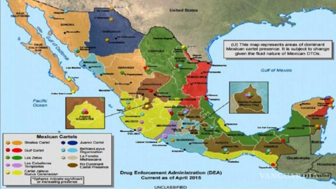DEA crea mapa de carteles en México