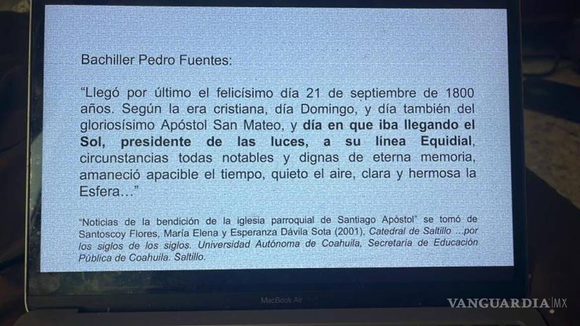 $!El arquitecto Arturo Villarreal explica la relación entre la catedral y la orientación solar.