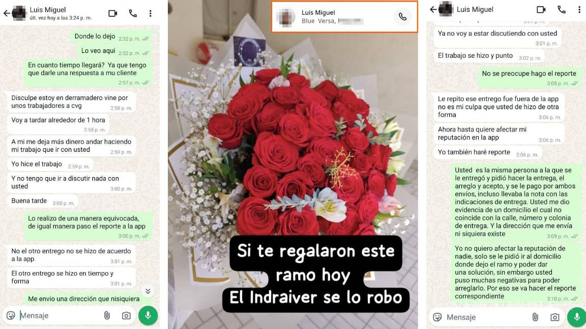 Exhibe florería presunto robo de ramo y problemas con repartidor de plataforma, en Saltillo