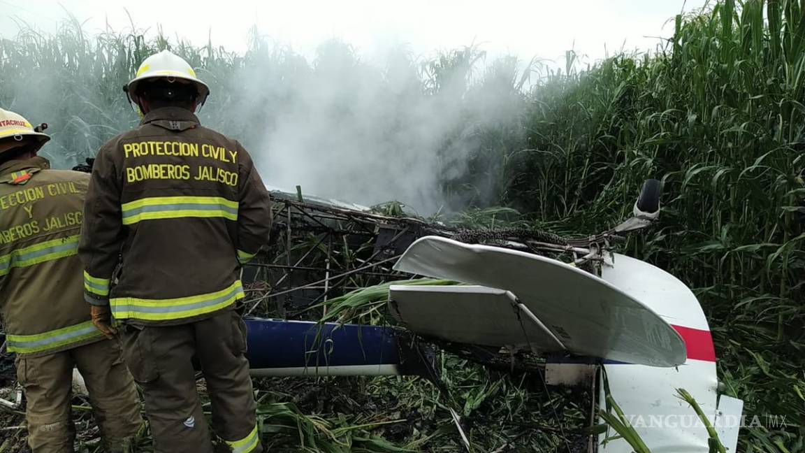 Avioneta choca con cables y se desploma en Jalisco