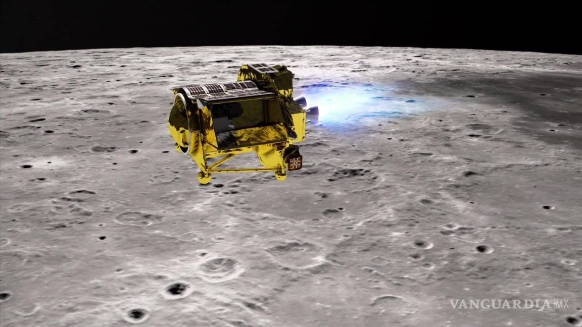 $!Imagen sin fecha proporcionada por la Agencia de Exploración Aeroespacial de Japón (JAXA) que muestra una ilustración del SLIM navegando sobre la luna.