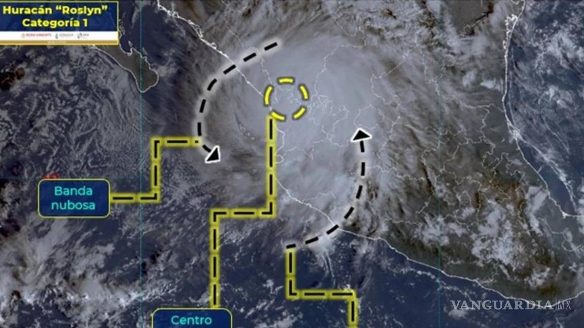 ‘Roslyn’ pierde intensidad; baja a huracán categoría 1