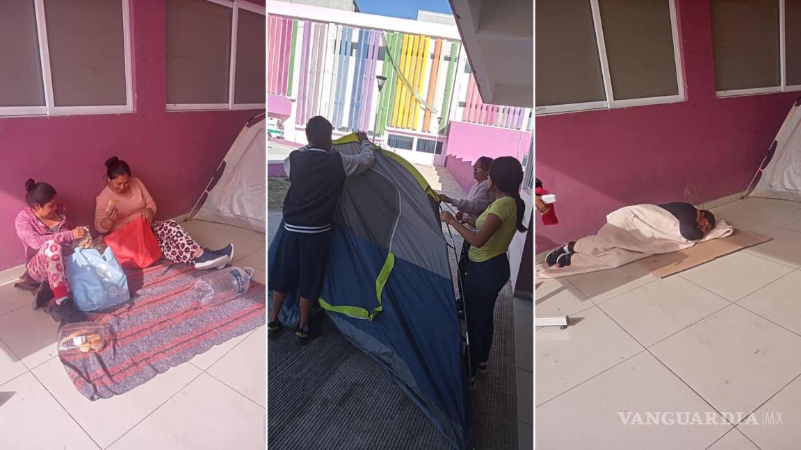Campamento de madres en Hospital Materno Infantil de Saltillo solicitan despensa, ropa, pañales y toallitas para bebé