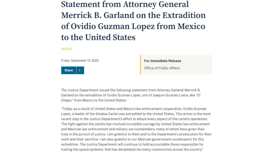 $!Extraditan a Ovidio Guzmán a EU; fue sacado del penal del Altiplano por elementos de la Interpol
