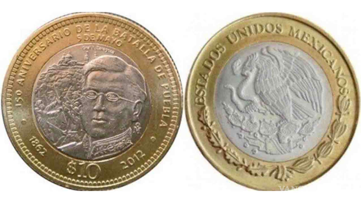 $!Segunda moneda: 150 Aniversario de la Batalla de Puebla (Año 2012)