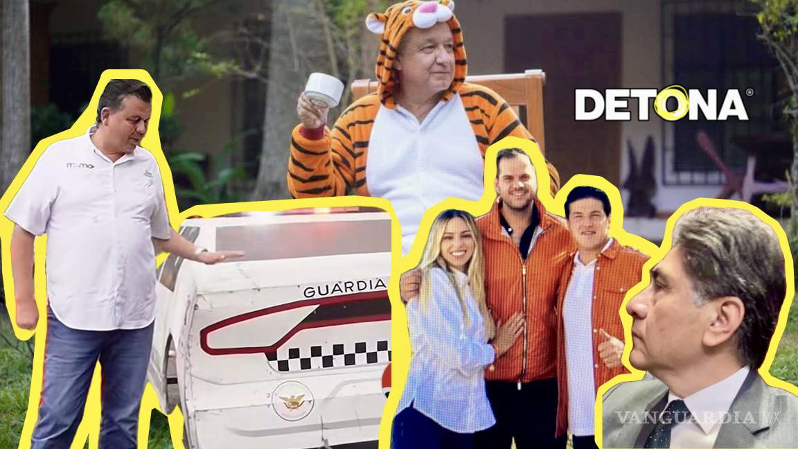 $!Simulación de una patrulla de la Guardia Civil_ AMLO_ la pareja real de NL con Daniel Acosta, quien pasó de consultor a próspero constructor y el remedo de legislador del PT, Saantiago Gzz