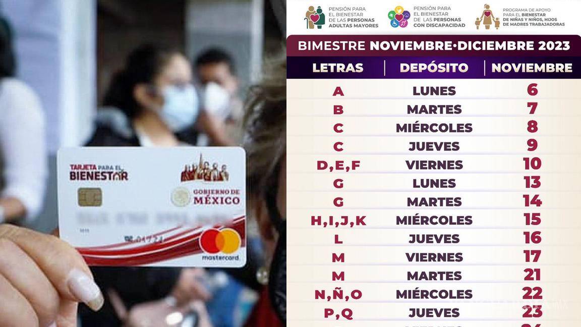 Pensión del Bienestar: ¡Ya hay calendario oficial!... ¿Qué apellidos reciben el pago de 4 mil 800 pesos del 6 al 30 de noviembre?