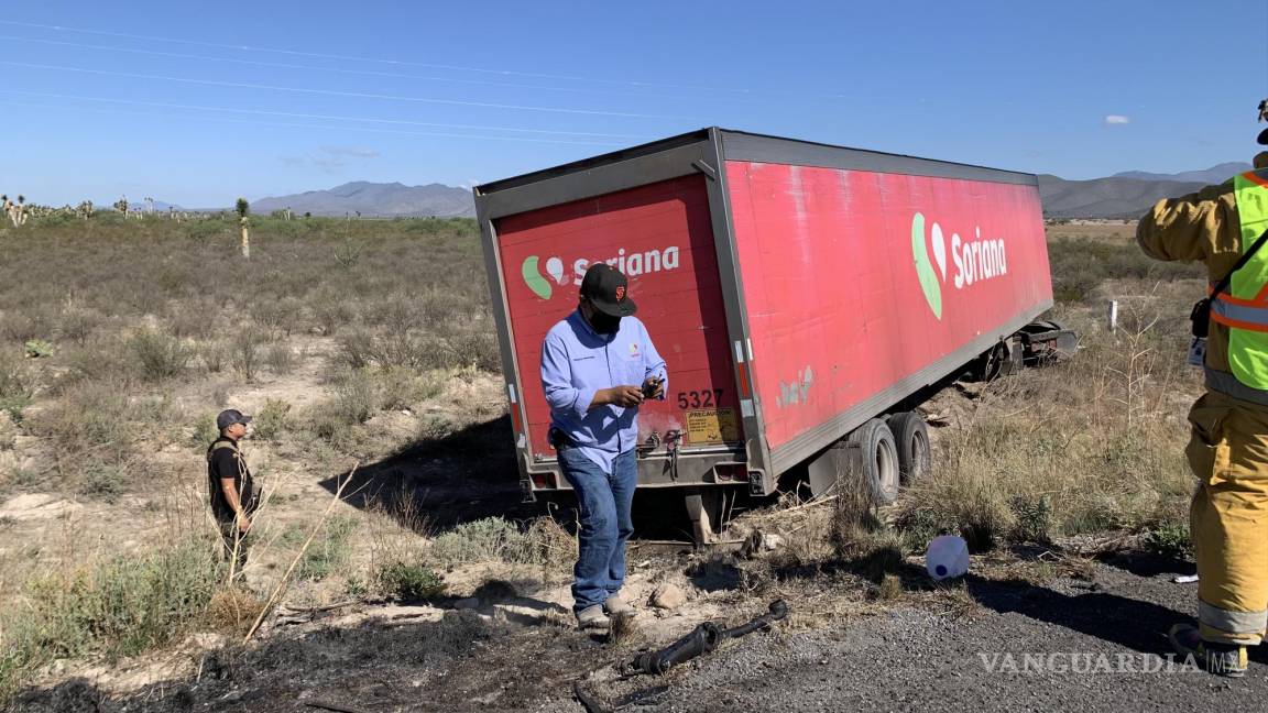 Fallece prensado en accidente carretero sobre la Saltillo-Zacatecas