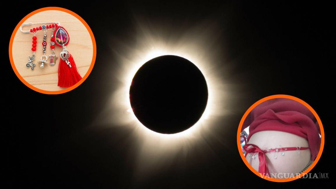 Seguritos y listones rojos: embarazadas de Saltillo buscan amuletos en redes sociales para protegerse del eclipse