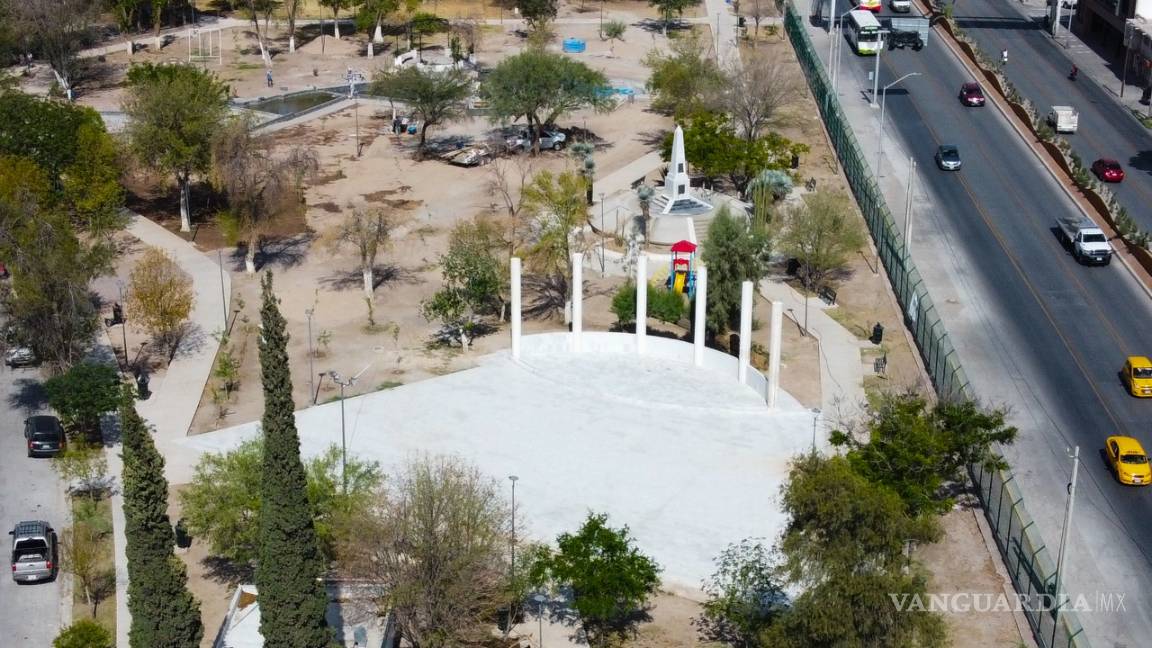 Rehabilitación de la Plaza de la Tortuga de Torreón registra avance del
