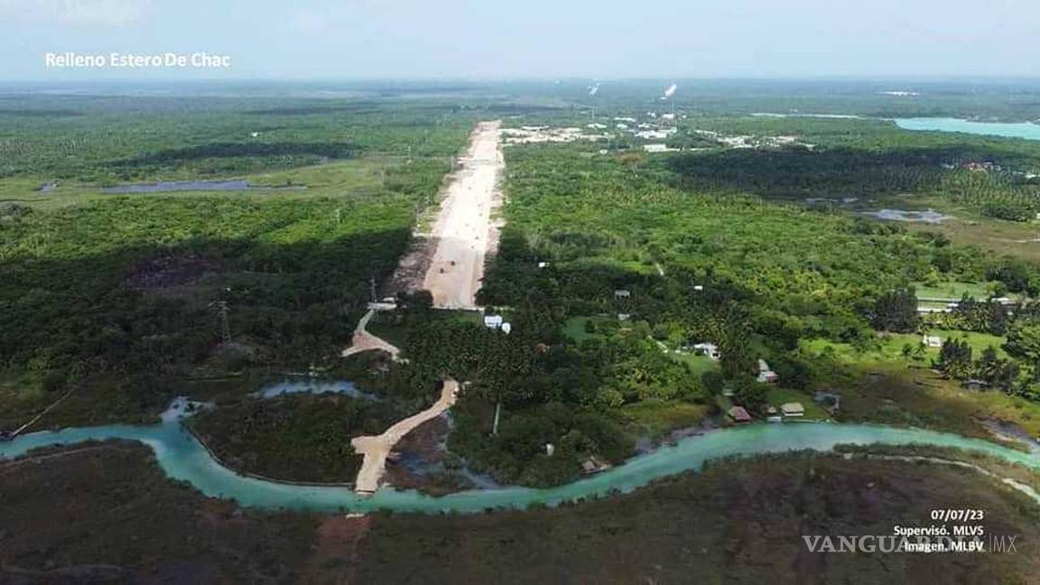$!Ambientalistas y habitantes de la zona se percataron que en la zona del estero se estaban realizando trabajos relacionados el Tren Maya
