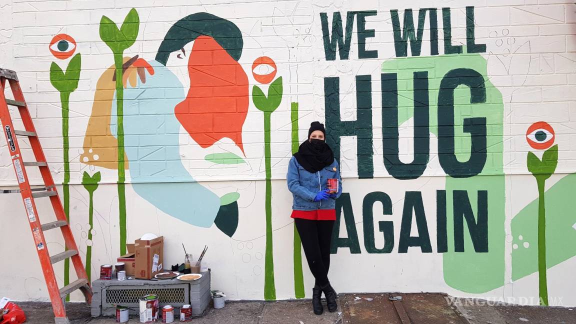 'Nos abrazaremos de nuevo', la llama del street art no se extingue en Nueva York